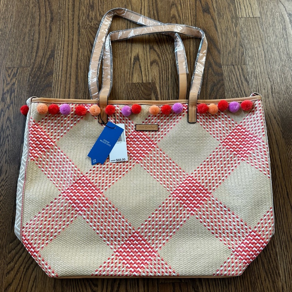 Vera Bradley Pink and Tan Tote Bag